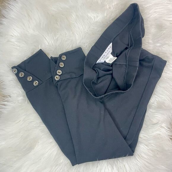 Trina Turk | Black leggings, button detail 2.0 skinny fit . - Picture 1 of 6